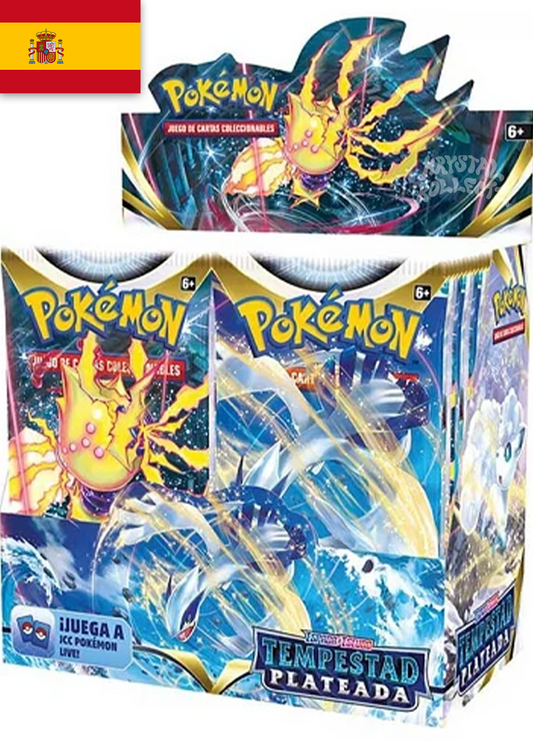 Spanish Pokemon Booster Box Silver Tempest Spain version Lugia VSTAR V SR KrystalKollectz Web Store Tempestad Plateada