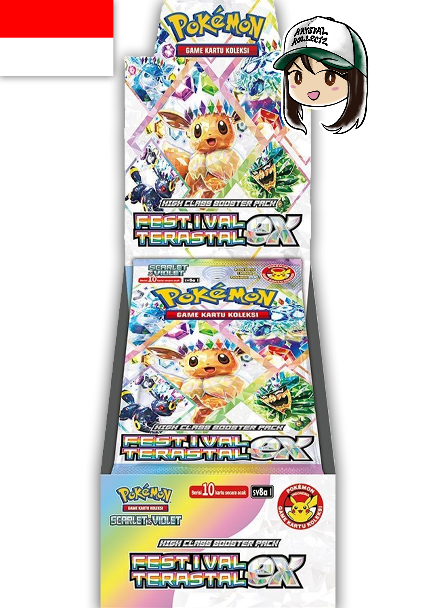 Festival Terastal ex Pokemon Booster Box Indonesia Scarlet & Violet 2025 KrystalKollectz PNG Image sv8a I IDN ID Indonesian