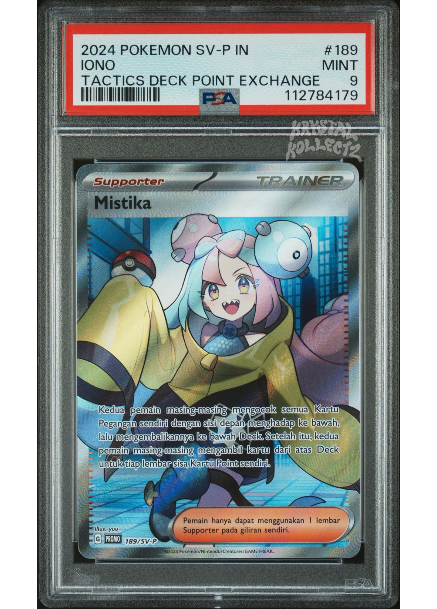 iona pokemon card Iono - Tactics Deck Point Campaign Promo PSA 9 - Indonesian