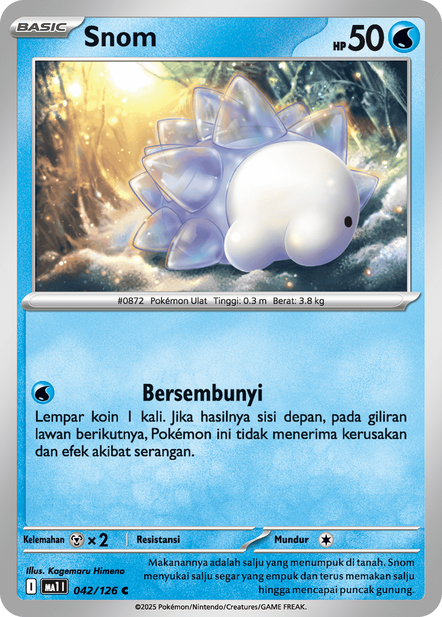 Snom C - Mega Evolution Pokemon Card MA1I 042/126 - Indonesian | KrystalKollectz Web Shop Snom C - Mega Evolution Pokemon Card MA1I 042/126 - Indonesian | KrystalKollectz Web Shop