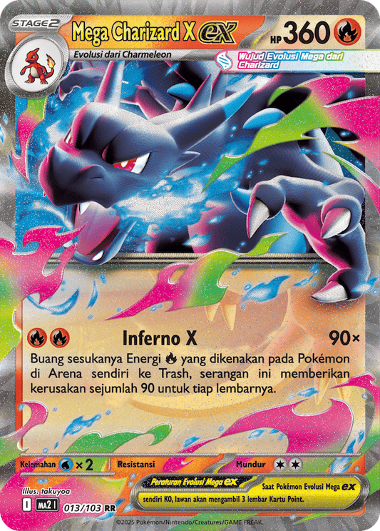 Mega Charizard ex 013/103 RR takuyoa MA2I Inferno X Indonesian version 2025 Phantasmal Flames KrystalKollectz
