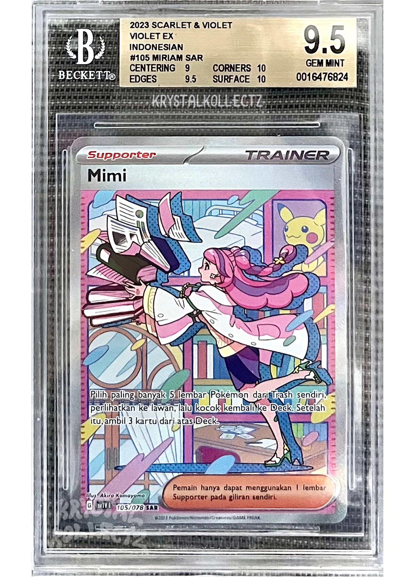 Miriam SAR - Pokemon Violet EX - BGS 9.5 - Indonesian Miriam SAR - Pokemon Violet EX - BGS 9.5 - Indonesian