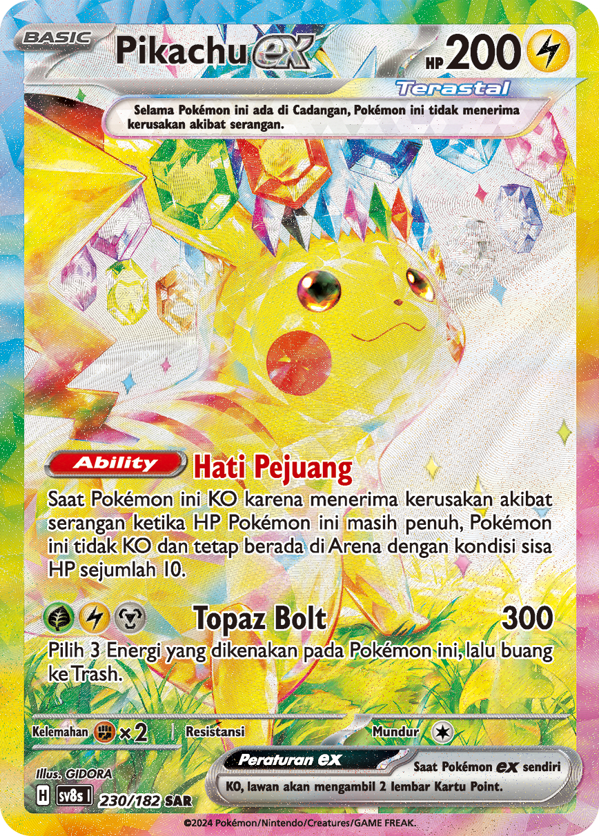 Stellar Pikachu ex Indonesian SAR 230/182 GIDORA KrystalKollectz 2024