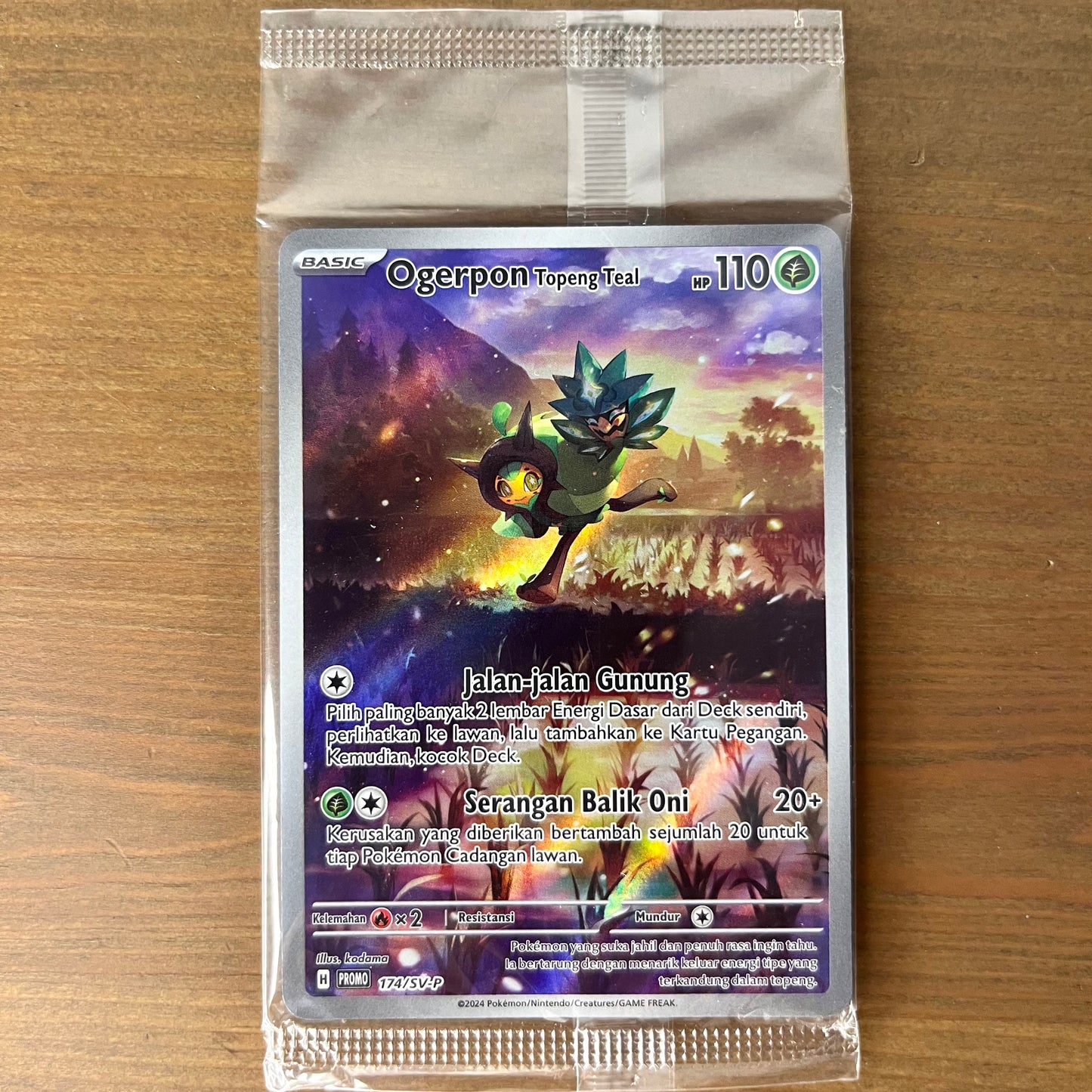 Ogerpon Topeng Teal - Pokemon Promo Card - Indonesian