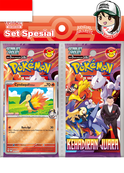 The Glory of Team Rocket Pokemon Indonesian set Destined Rivals Cyndaquil Special Set Promo set Spesial Scarlet & Violet KrystalKollectz web store 