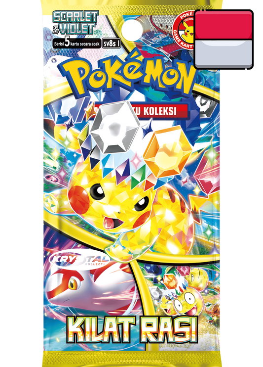 Kilat Rasi Pokemon Indonesian Booster Box 2024 KrystalKollectz Surging Sparks sv8s I Scarlet & Violet Booster Pack 