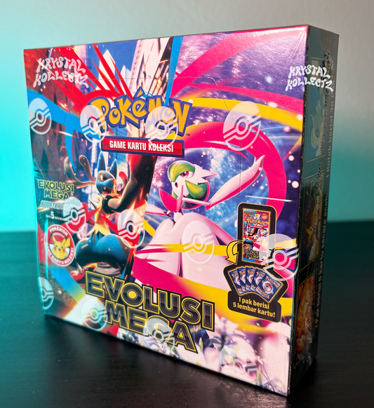 Pokemon Mega Evolution Indonesian Booster Box Mega Brave Mega Symphonia Lucario Evolusi Mega Indonesia version KrystalKollectz web store Game Kartu Koleksi ma1I Scarlet & Violet 