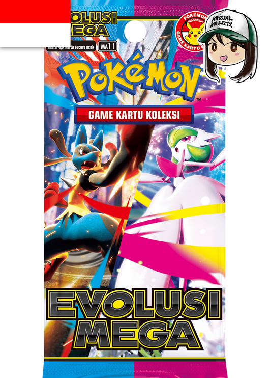Pokemon Mega Evolution Indonesian Booster Box Mega Brave Mega Symphonia Lucario Evolusi Mega Indonesia version KrystalKollectz web store Game Kartu Koleksi ma1I Scarlet & Violet 