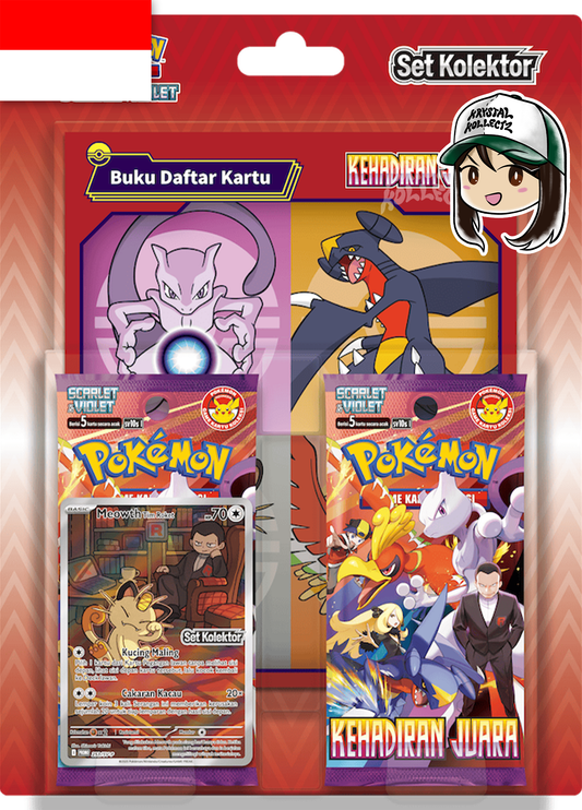 The Glory of Team Rocket Pokemon Indonesian set Destined Rivals Meowth Promo set Kolektor Scarlet & Violet KrystalKollectz web store 