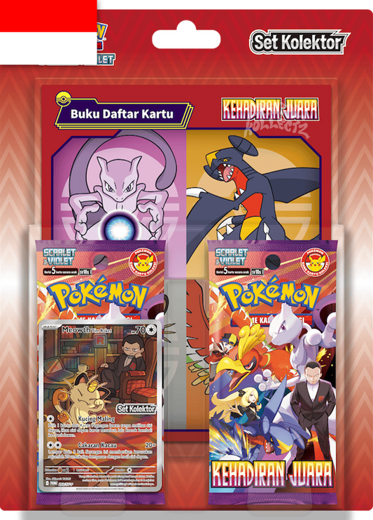 The Glory of Team Rocket Pokemon Indonesian set Destined Rivals Meowth Promo set Kolektor Scarlet & Violet KrystalKollectz web store 