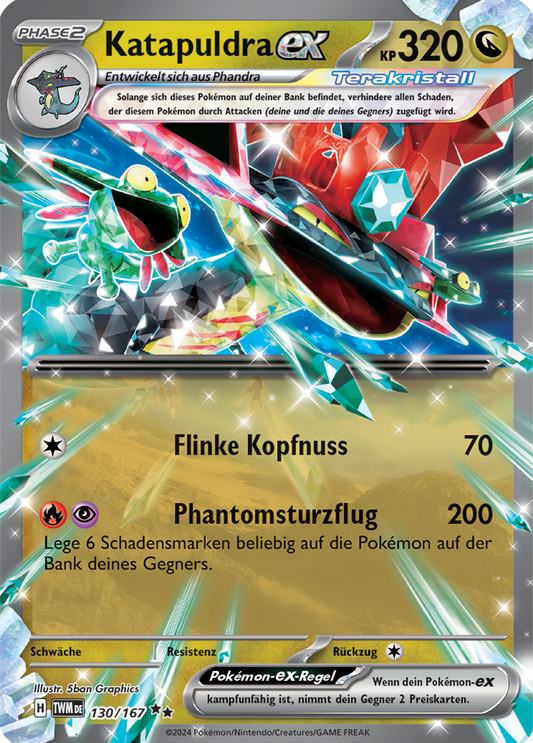 Dragapult ex Twilight Masquerade Pokemon Card 130/167 German KrystalKollectz 5ban Graphics 