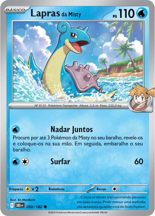 Misty's Lapras Destined Rivals Pokemon Card Portuguese 050/182 KrystalKollectz web store Lapras da Misty