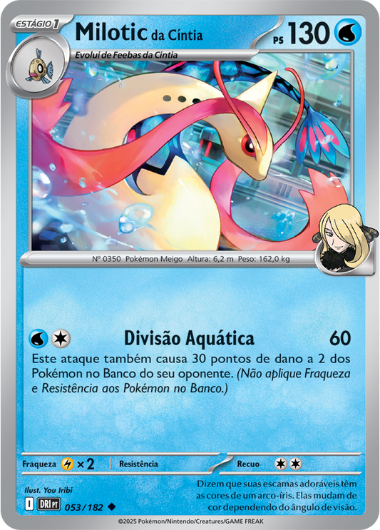 Cynthia's Milotic - Destined Rivals Pokemon Card - Portuguese