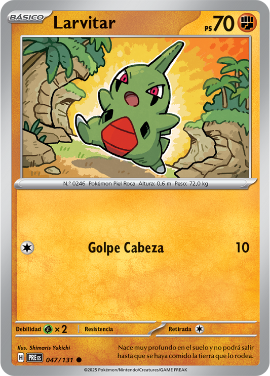 Larvitar C - Prismatic Evolutions Pokemon Card PREes 047/131 - Spanish