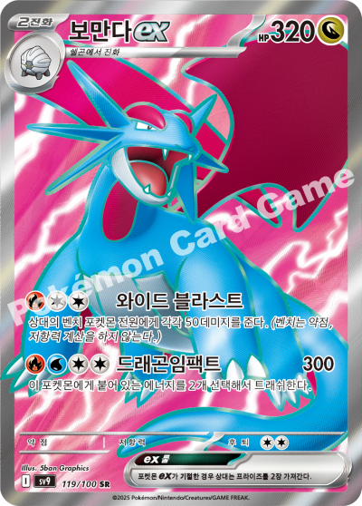 Salamence ex SR - Pokemon Card 119/100 Battle Partners - Korean