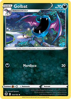 Golbat U Silver Tempest Pokemon Card 104/195 Spanish KrystalKollectz 2022