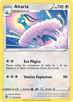 Altaria U Silver Tempest Pokemon Card 143/195 Spanish KrystalKollectz