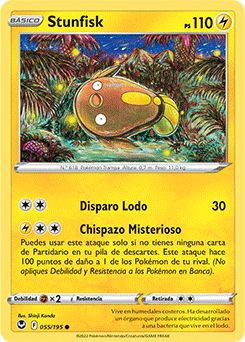 Stunfisk C Silver Tempest Pokemon Card 055/195 Spanish