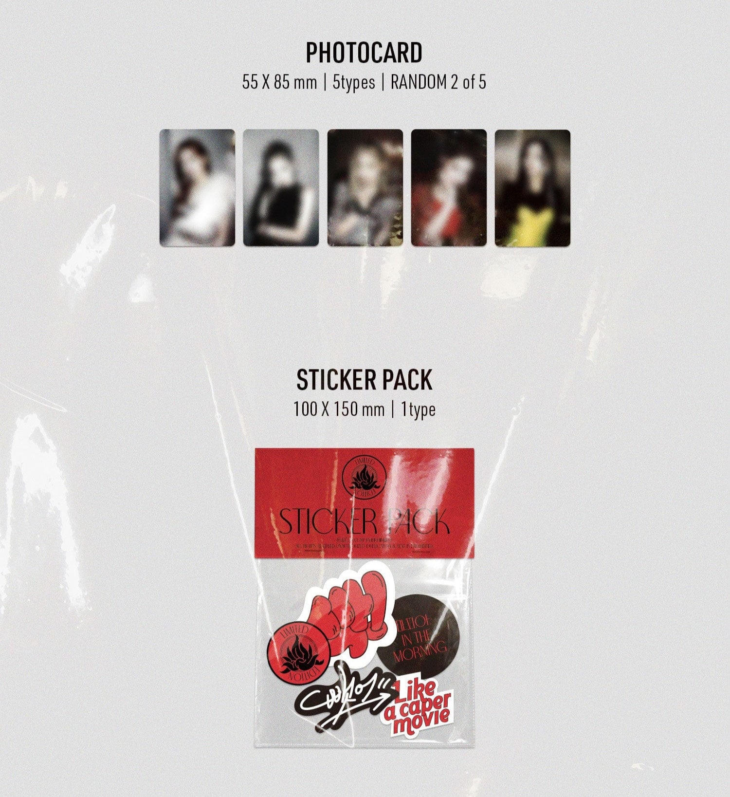 ITZY Album photocard 55 x 85mm 5 Types sticker pack 