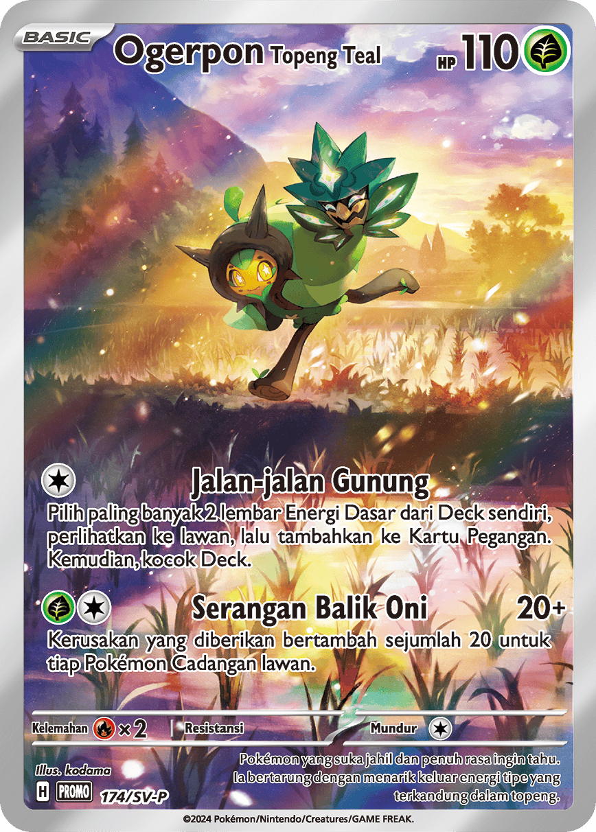 Ogerpon Topeng Teal - Pokemon Promo Card - Indonesian