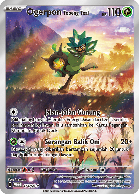 Ogerpon Topeng Teal - Pokemon Promo Card - Indonesian