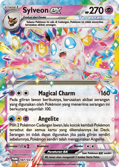 Stellar Sylveon ex Indonesian Pokemon card Promo KrystalKollectz 187/SV-P Web Store Indonesia 