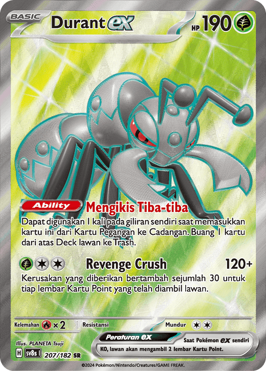 Durant ex Pokemon Indonesian 207/182 SR KrystalKollectz Kilat Rasi 2024 