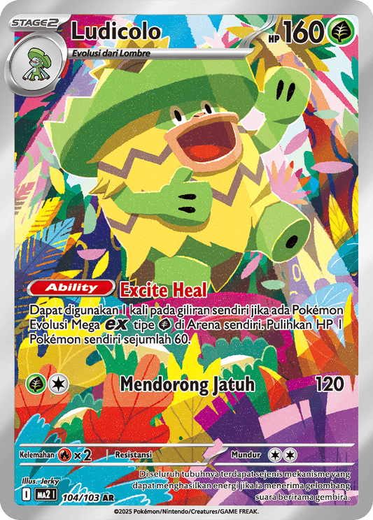 Ludicolo AR - Pokemon Card 104/103 Blue Flames - Indonesian