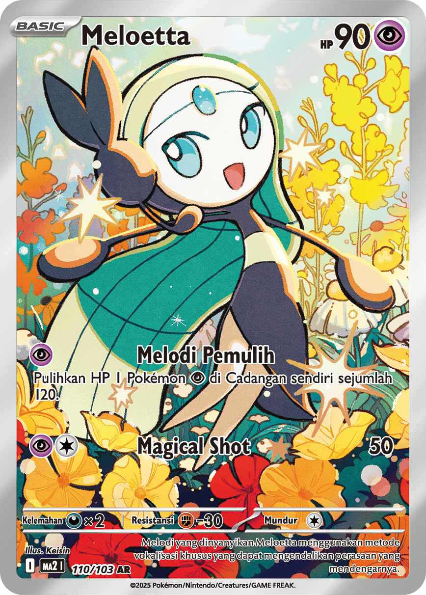 Meloetta AR - Pokemon Card 110/103 Blue Flames - Indonesian