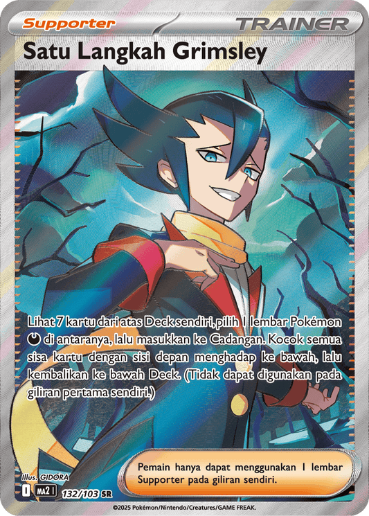 Grimsley's Move SR - Pokemon Card 132/103 Blue Flames - Indonesian