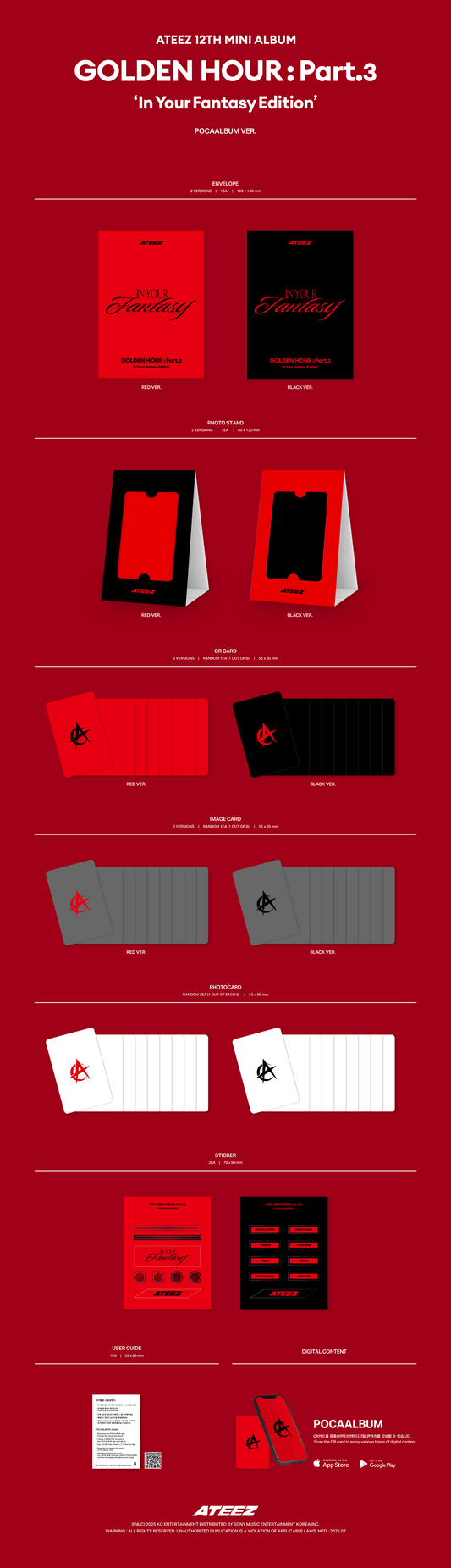 ATEEZ - Golden Hour Part.3 In Your Fantasy Album - Pocaalbum Ver - Korean [PRE-ORDER]